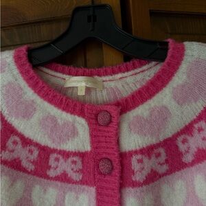 LoveShackFancy Pink Heart Sweater